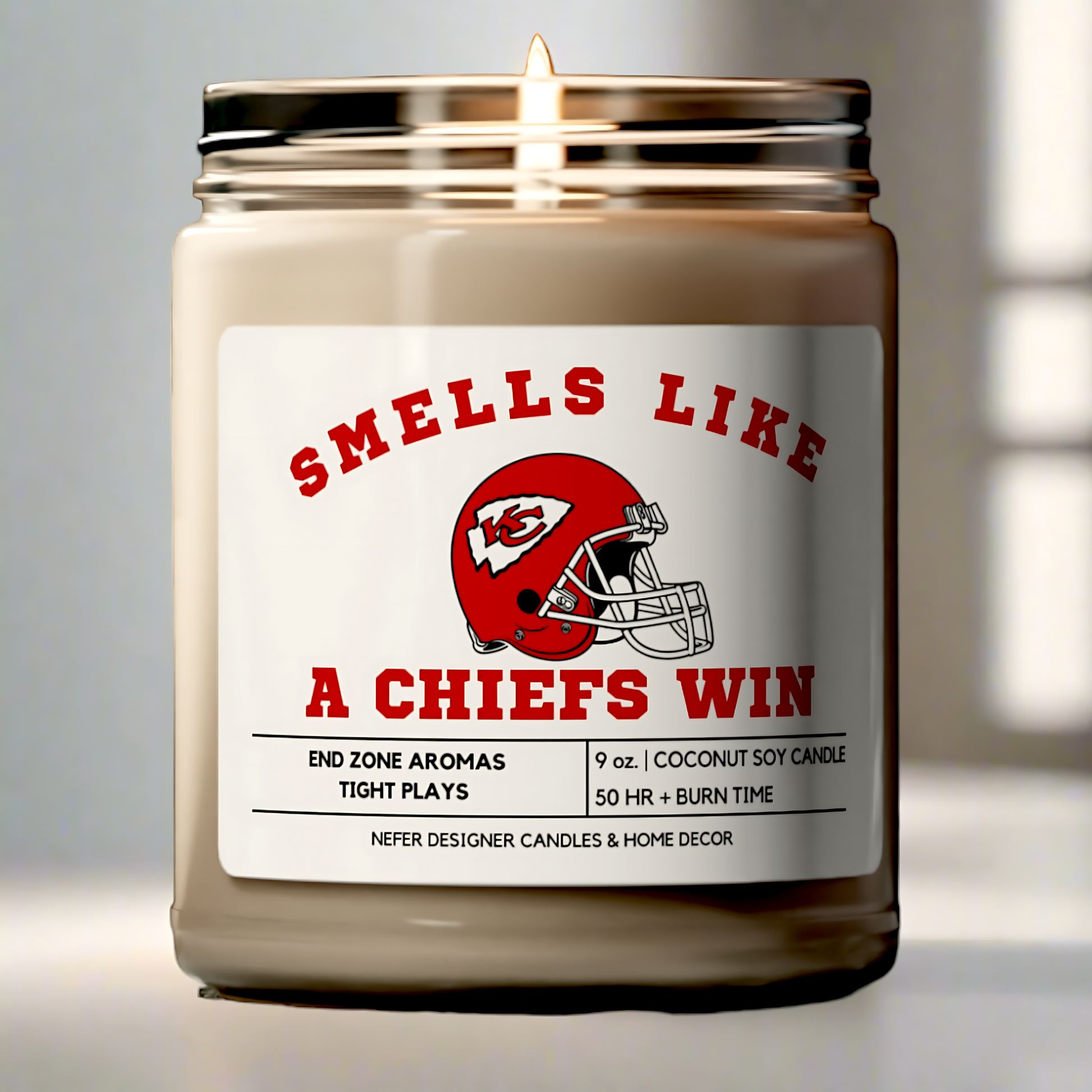 Smells Like a Kansas City Chiefs Win - Kansas City Lucky Game Day Candle