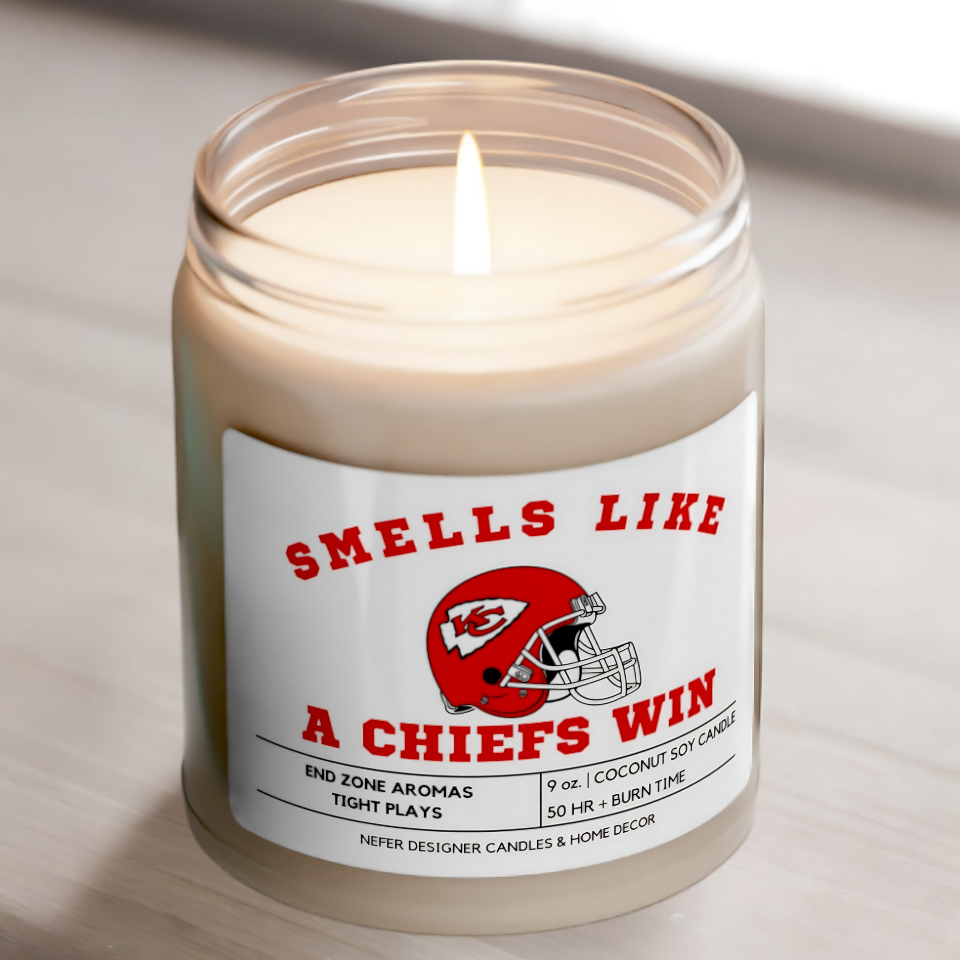 Smells Like a Kansas City Chiefs Win - Kansas City Lucky Game Day Candle