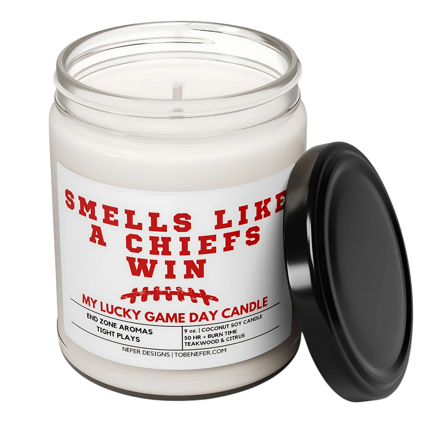 Smells like a chiefs win Kansas football candle 2