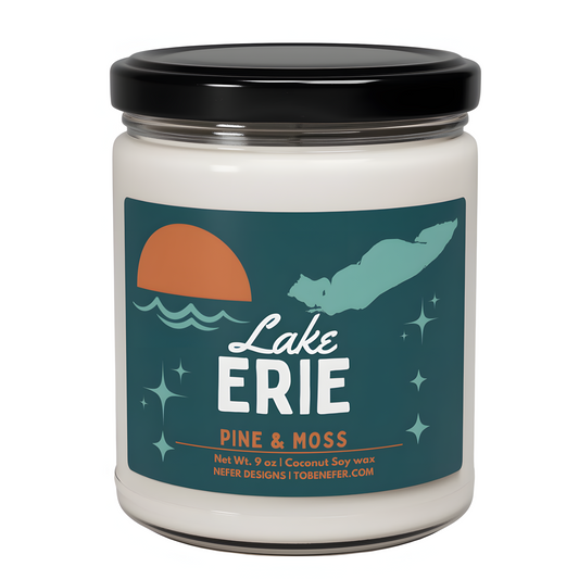 Lake Erie candle  for cozy cabin accessory for Great Lakes region