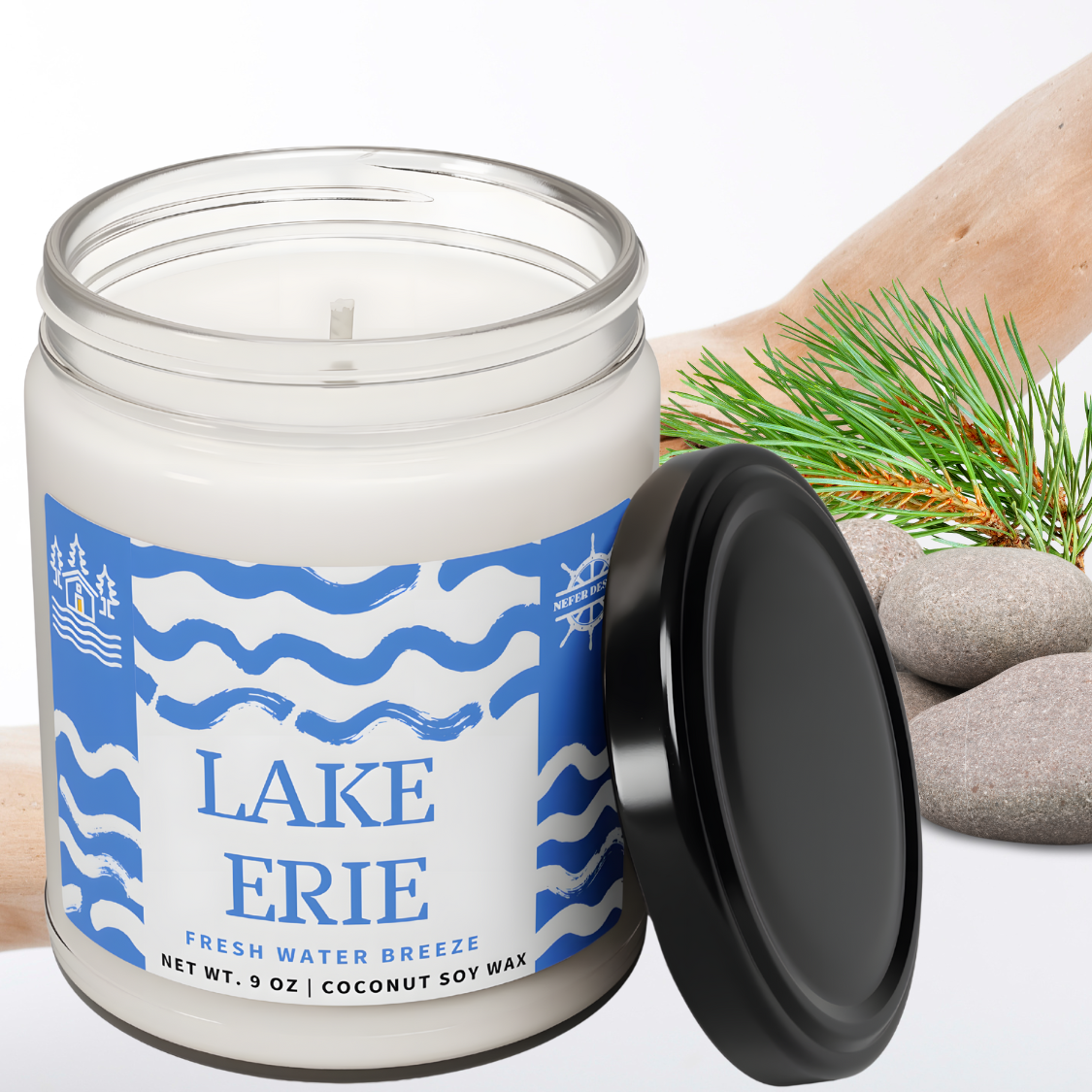 est-Selling Fresh Water Breeze Candle - Lake Erie Scent for Home Relaxation