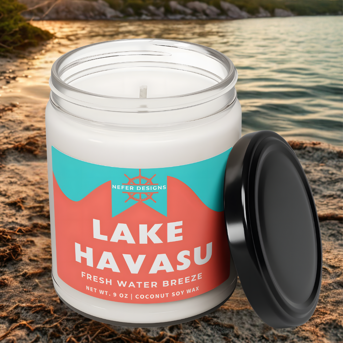 Hand-Poured Coconut Soy Wax Candle Inspired by Lake Havasu’s Colorado River