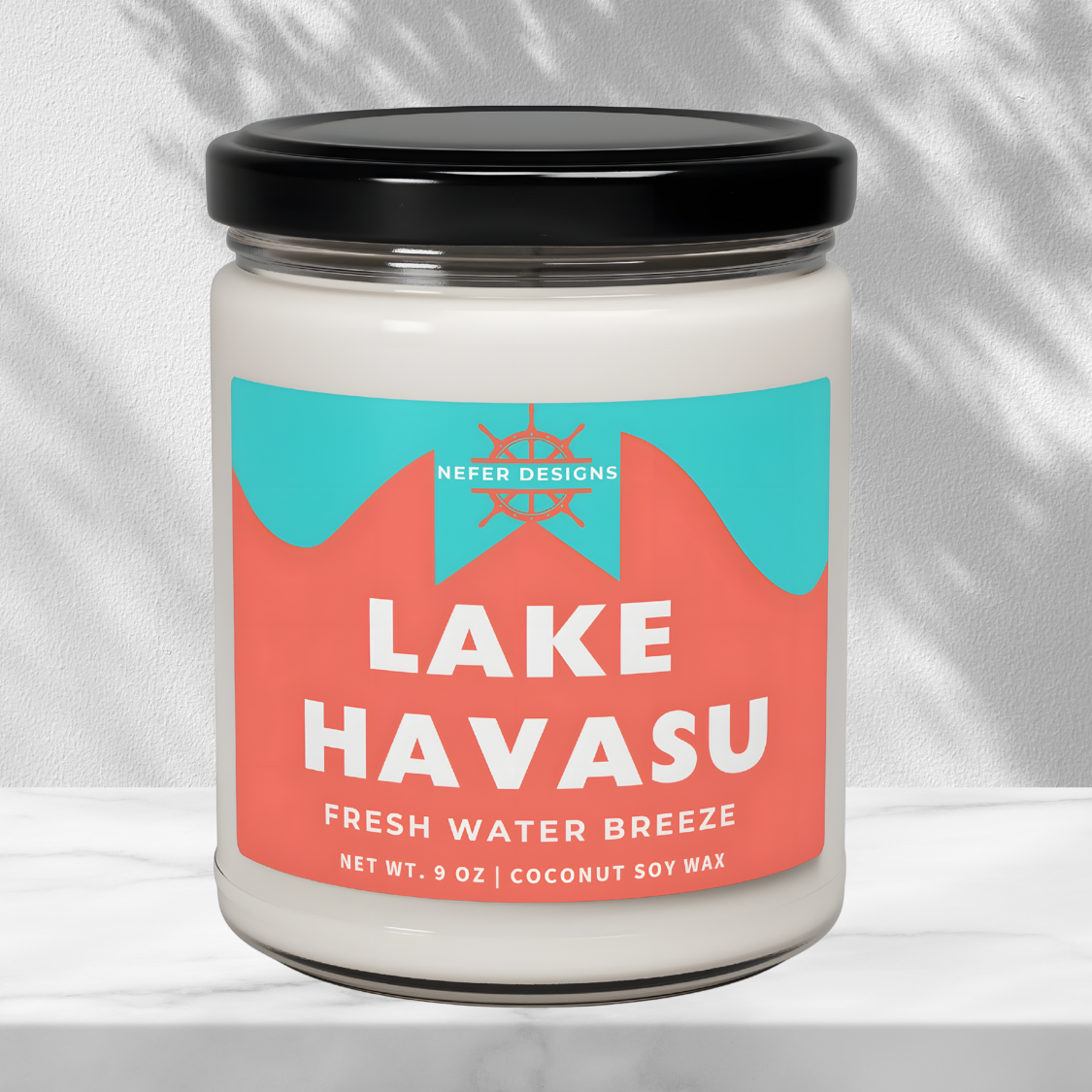 Nefer Designs Fresh Water Breeze Candle – 9 oz Soy Candle 