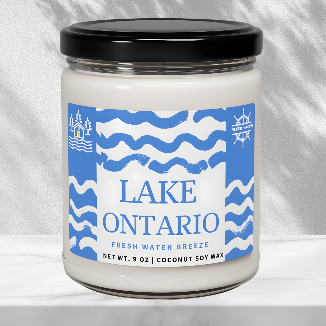 Eco-Friendly Lake Ontario Candle Gift – Fresh Water Breeze Fragrance, Soy Wax