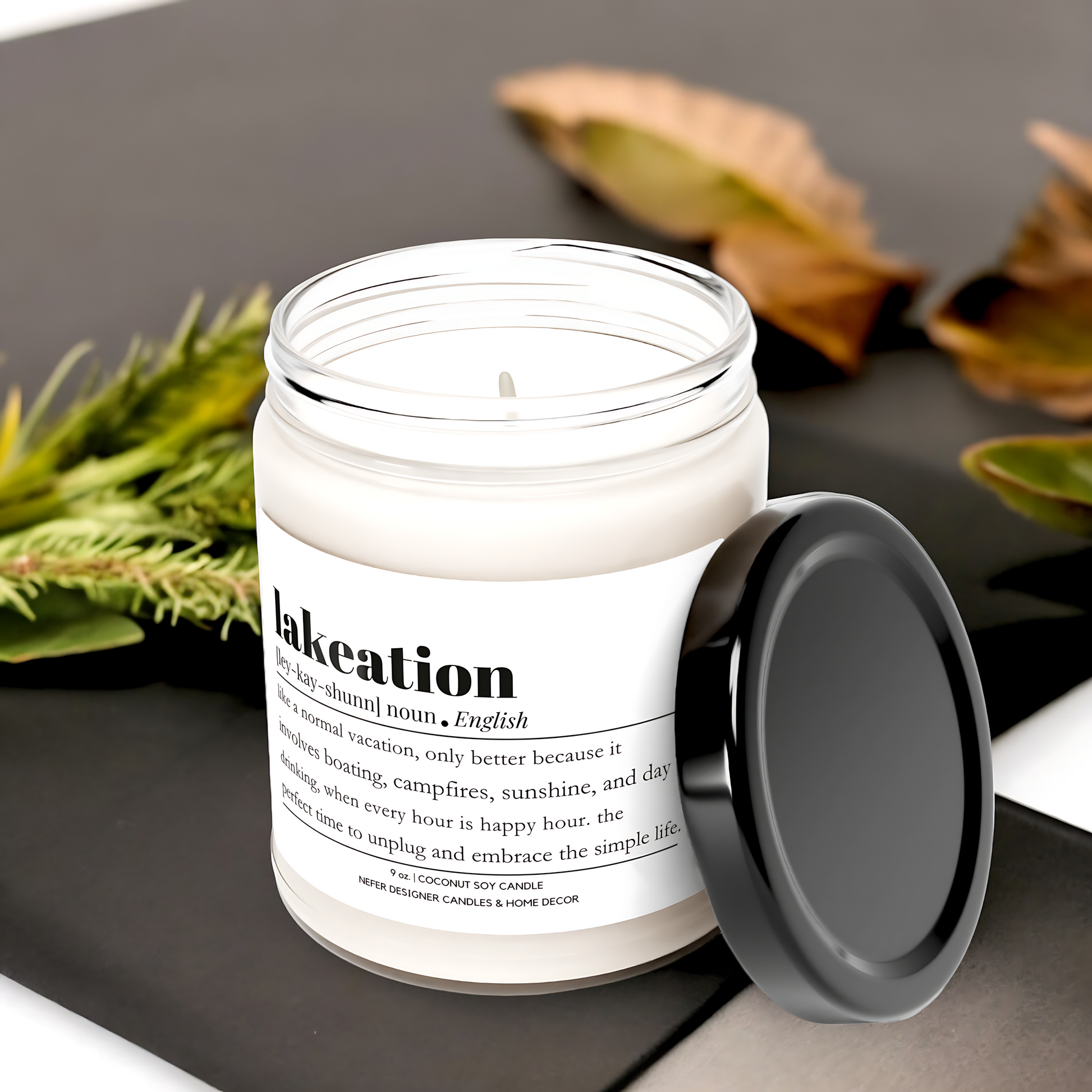 Lakeation - Dictionary Definition Candle