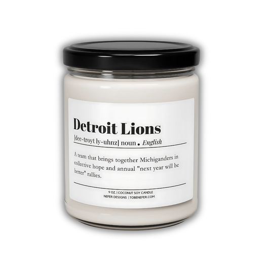 Detroit Lions | Dictionary Definition Candle