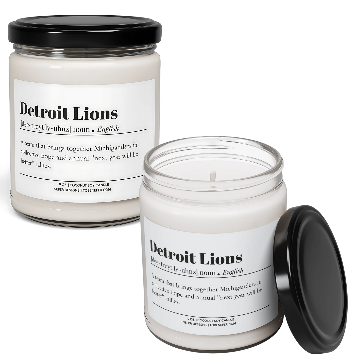 Detroit Lions | Dictionary Definition Candle