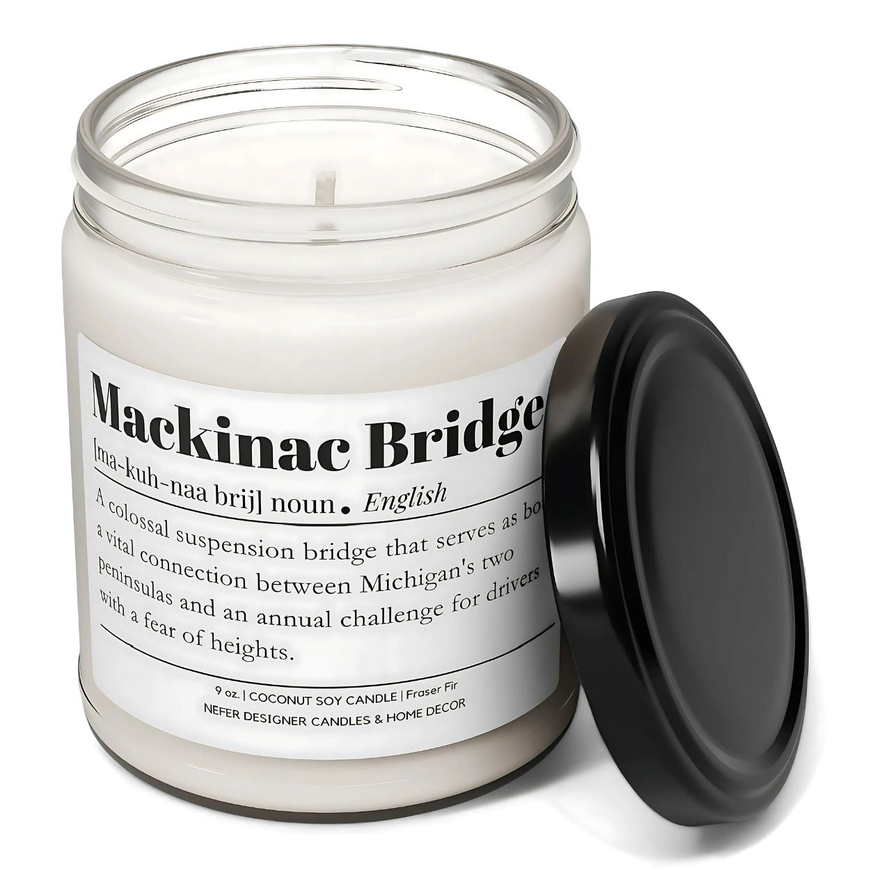 Mackinac Bridge Michigan | Dictionary Definition Candle