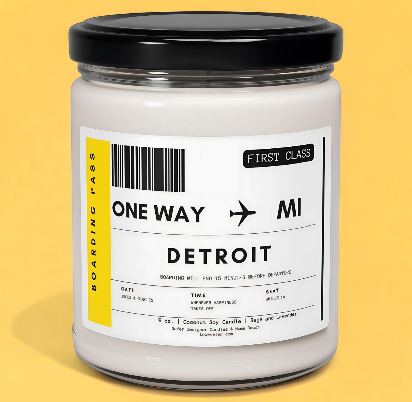 Michigan Detroit State Candle