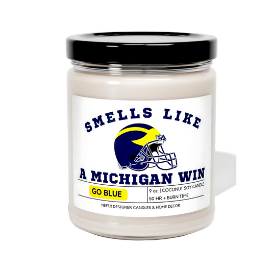 Smells Like a Michigan Wolverine Win - Michigan Lucky Game Day Candle