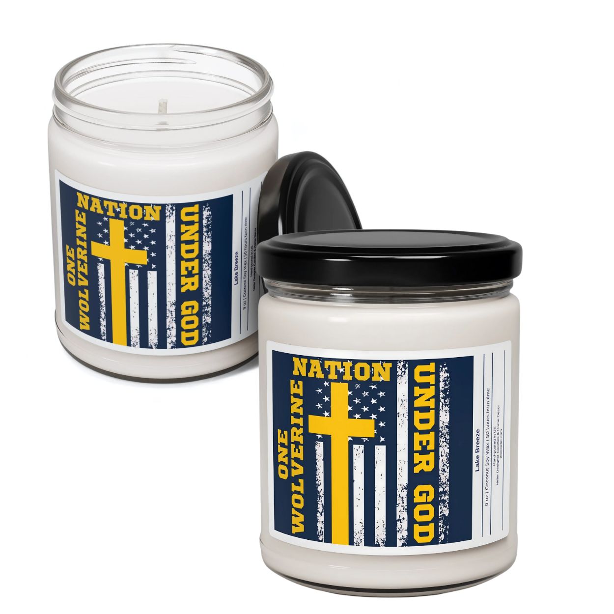 One Wolverine Nation Under God - Michigan Lucky Game Day Candle