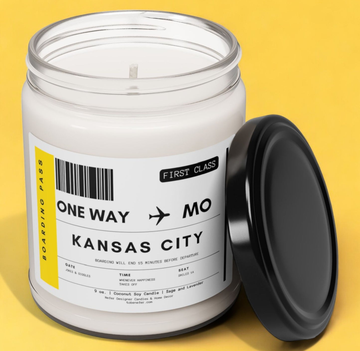 Missouri - Kansas City | Boarding Pass | State-themed candles