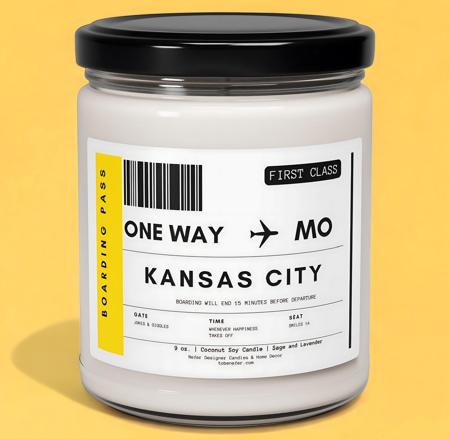 Missouri - Kansas City | Boarding Pass | State-themed candles