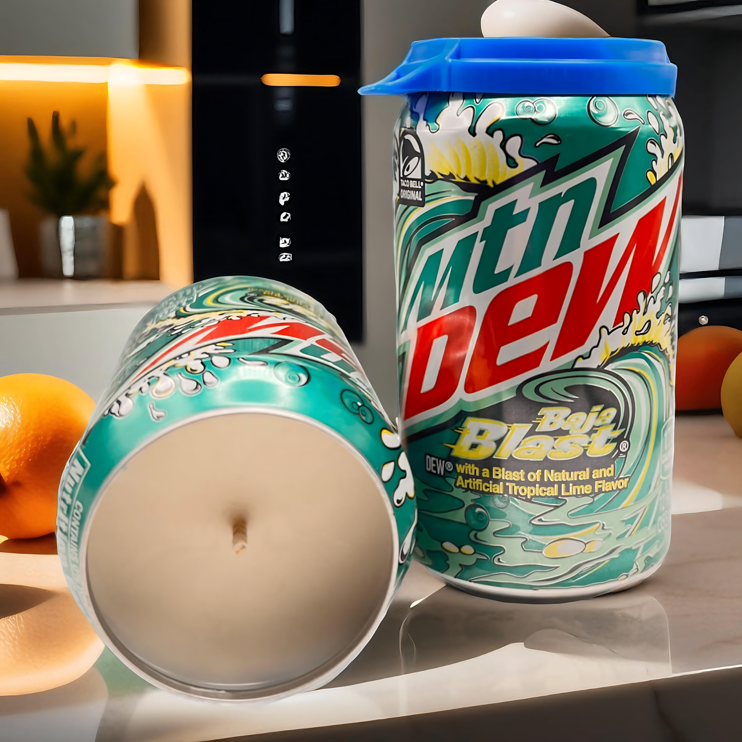 Baja Blast Mountain Dew Candle | Hand Poured Soda Can Candle | 12 oz Soda Themed