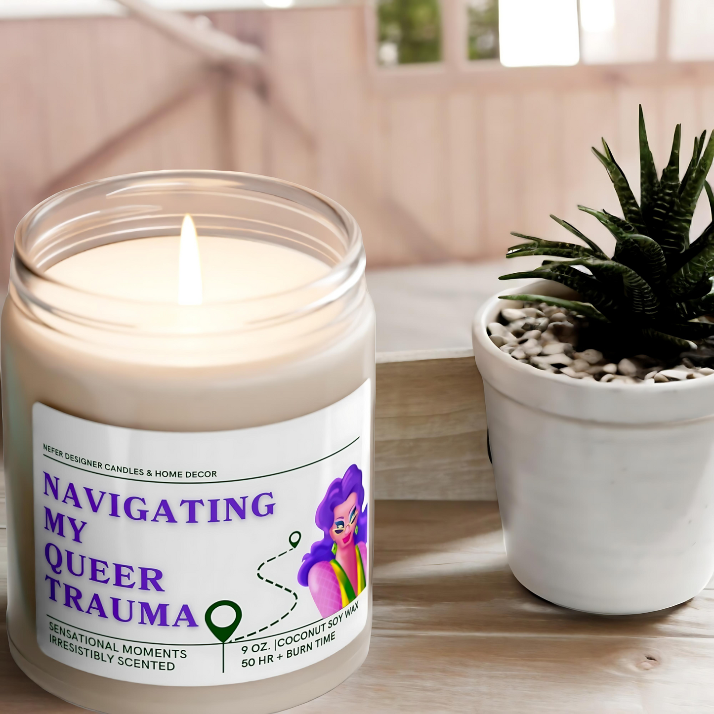 Navigating My Queer Trauma Candle 