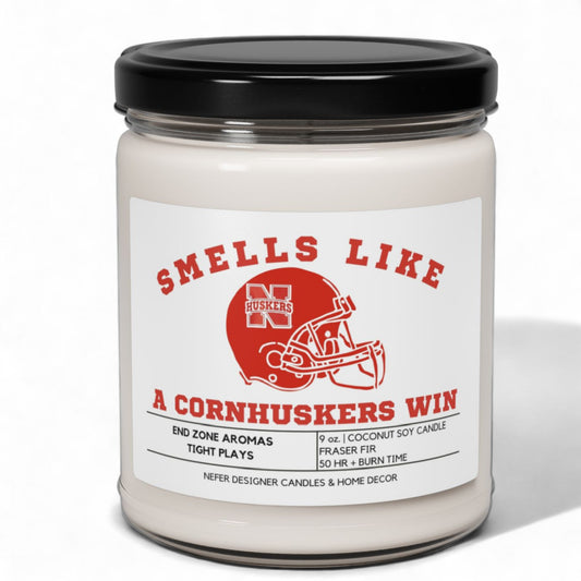 Smells like a Nebraska CornHuskers Win Candle 