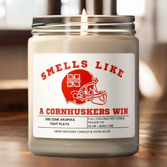 Smells like a Nebraska CornHuskers Win Candle 