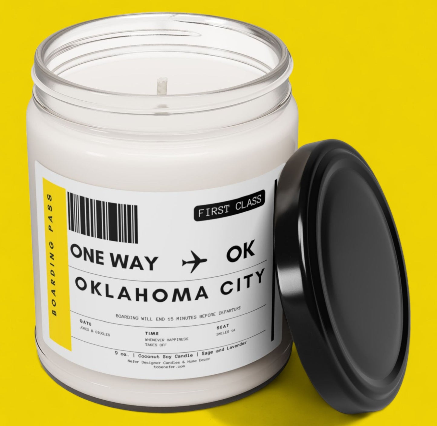 Oklahoma Oklahoma city state candle