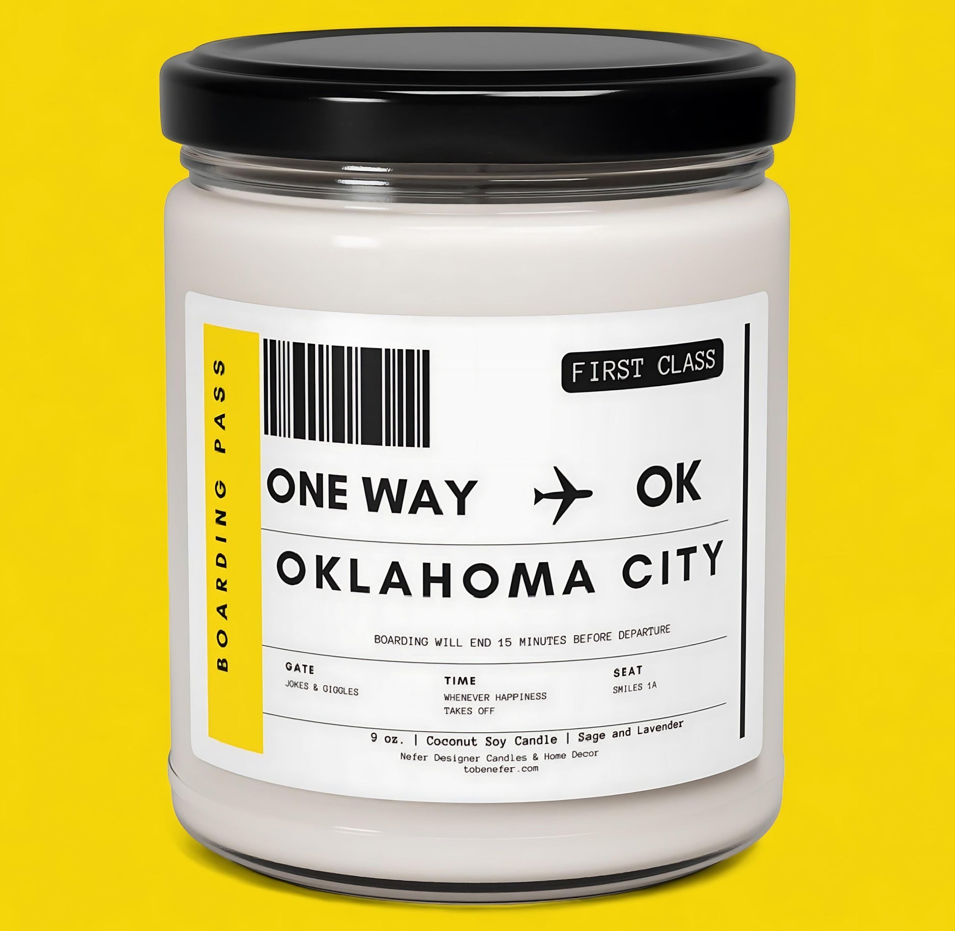 Oklahoma Oklahoma city state candle