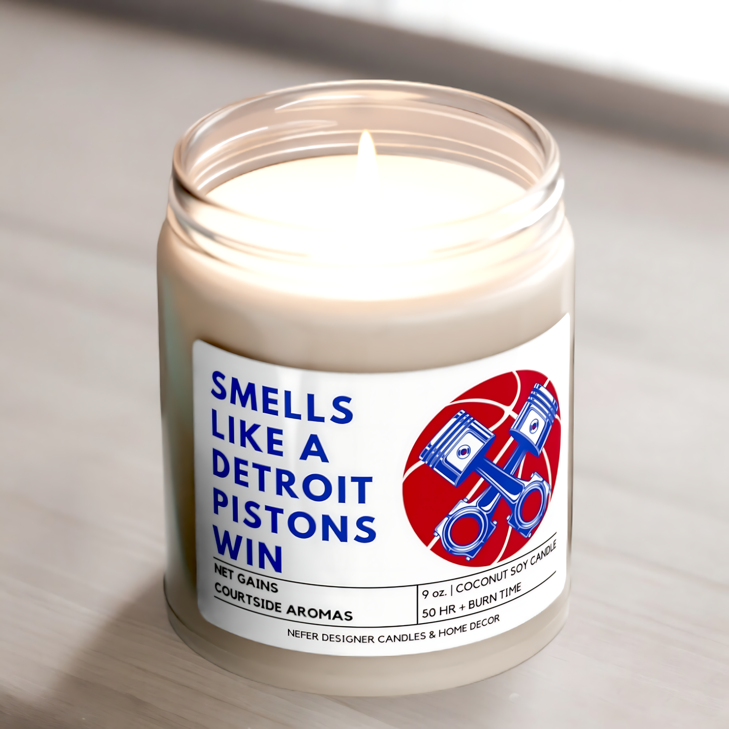 Smells Like a Detroit Pistons Win - Detroit Lucky Game Day Candle