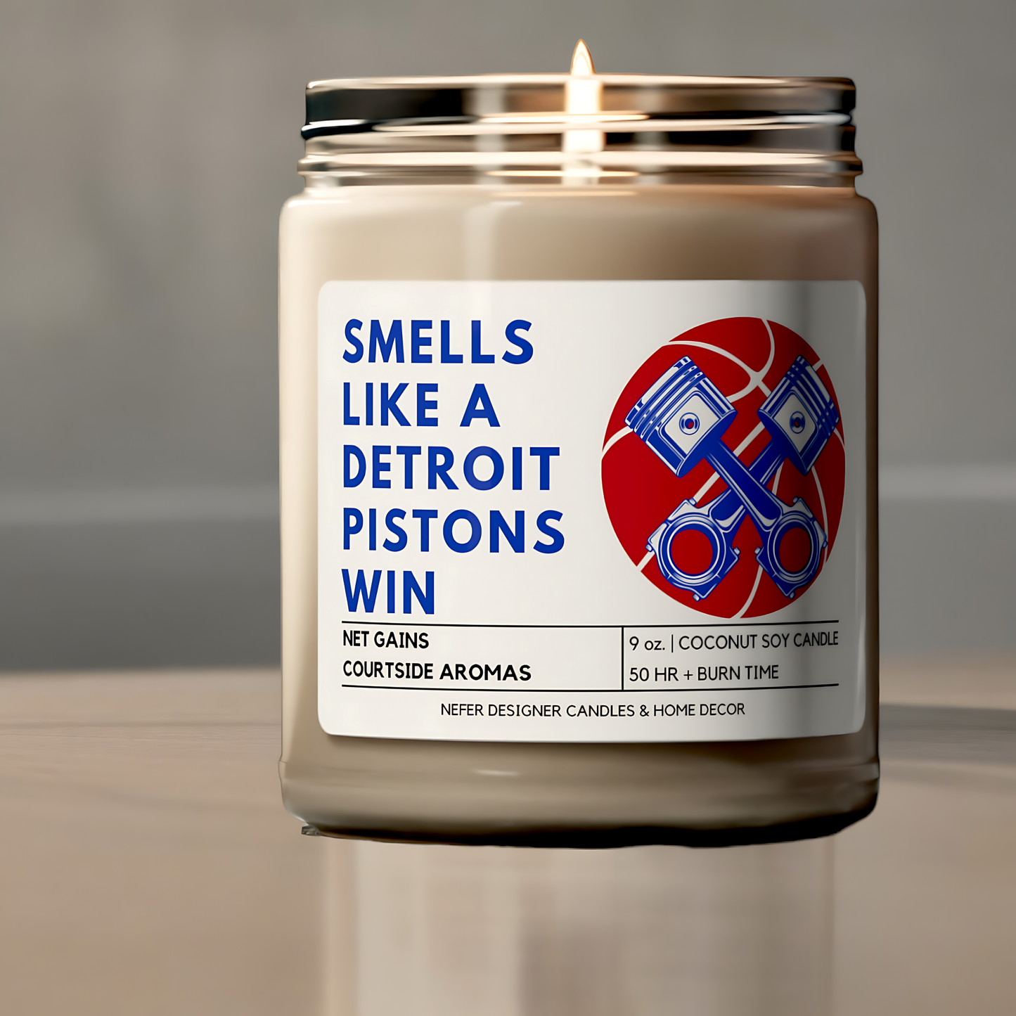 Smells Like a Detroit Pistons Win - Detroit Lucky Game Day Candle