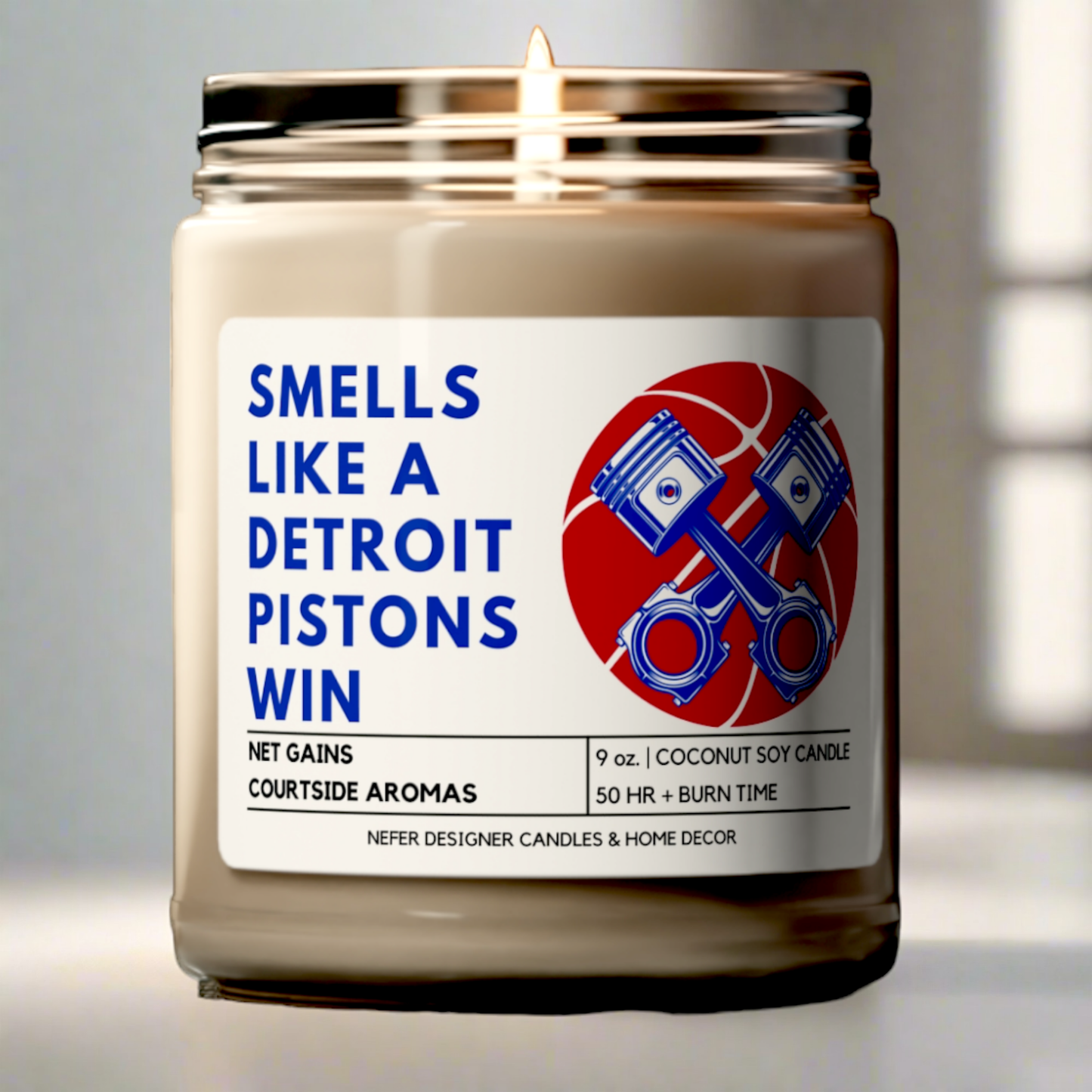 Smells Like a Detroit Pistons Win - Detroit Lucky Game Day Candle