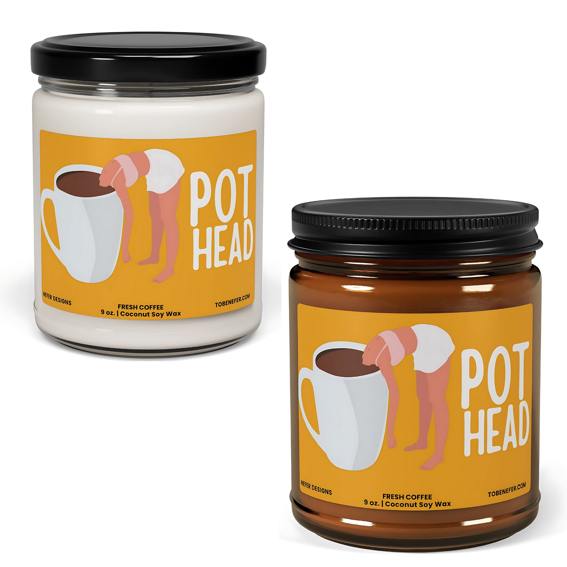 Gift Coffee scented Pot Head Candle 3 