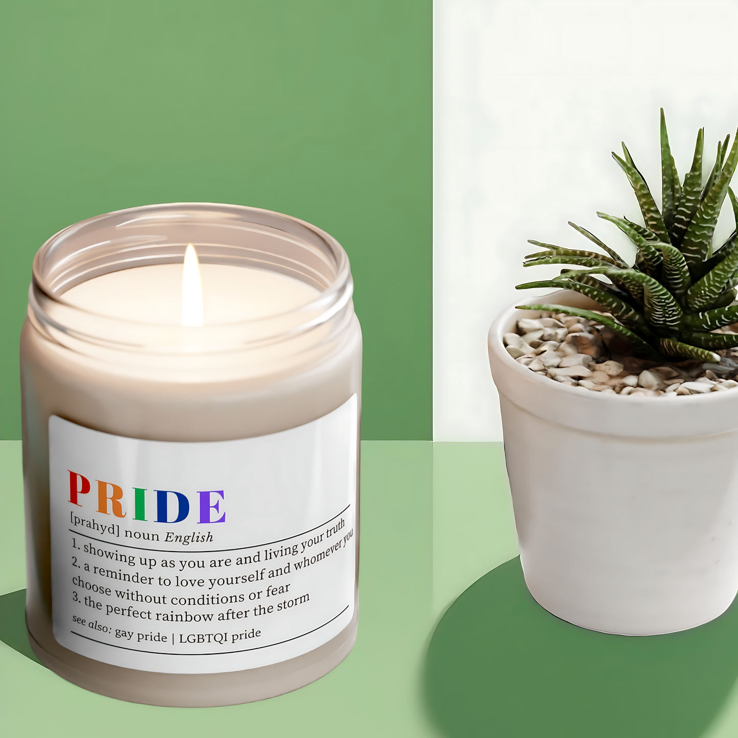 Pride - Dictionary Definition Candle