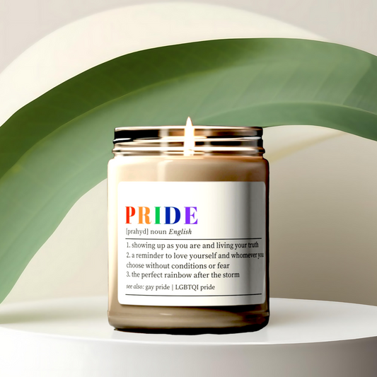 Pride - Dictionary Definition Candle