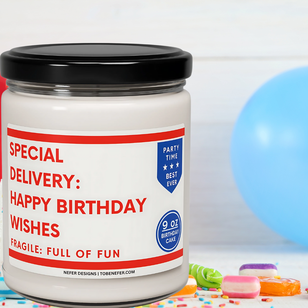 A Little Light, A Lot of Love birthday candle styled with party decorations
