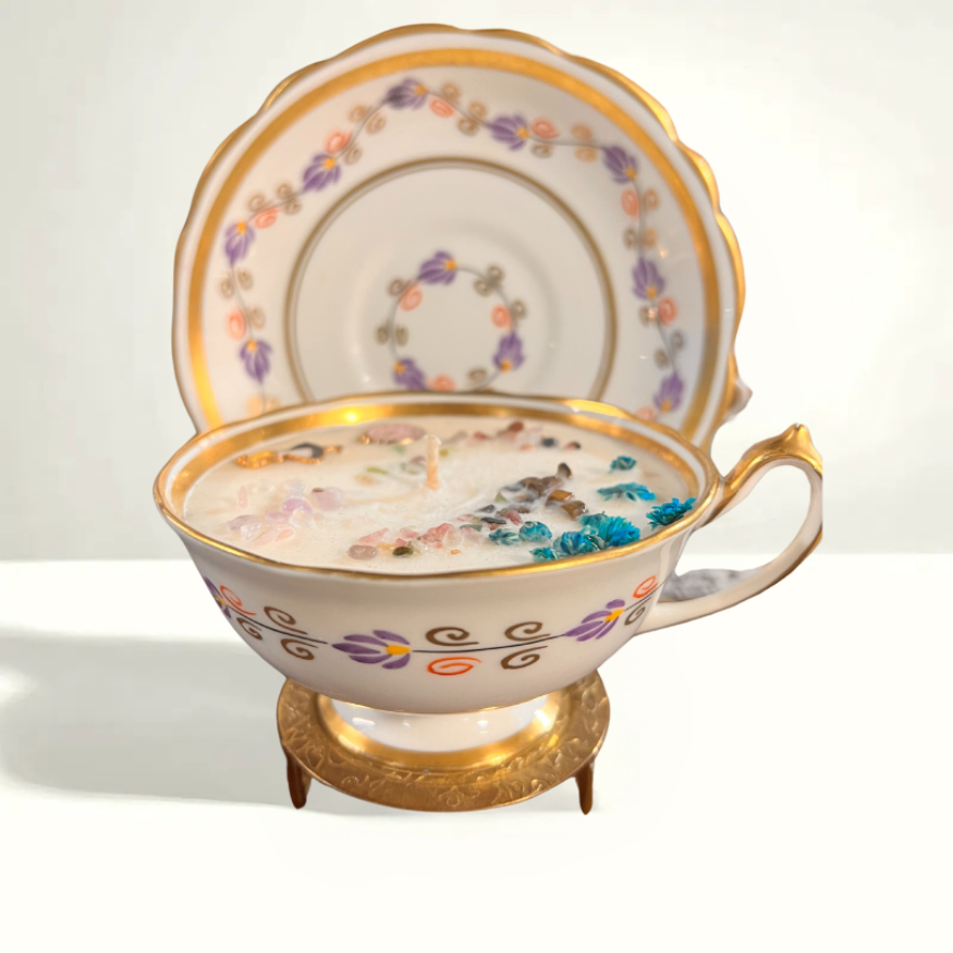 Rare hand-painted piece with intricate florals and gold accents, a true statement of mid-century porcelain artistry.