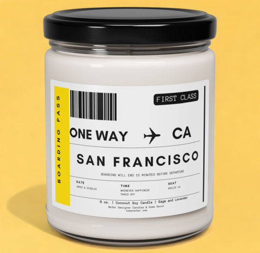 San Francisco California state candle 