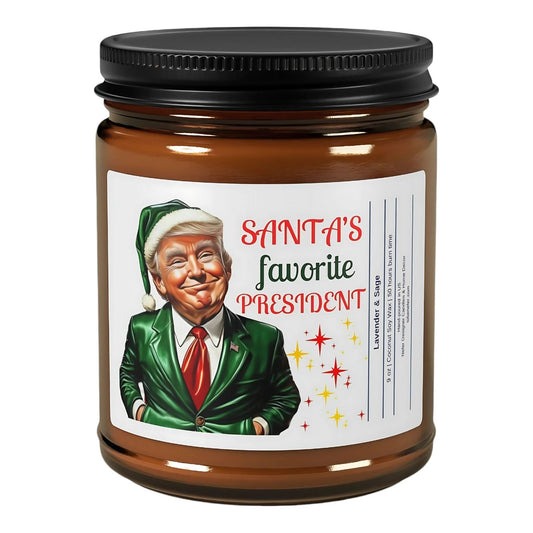 Santa's Favorite President Donal Trump Candle | Election Candles