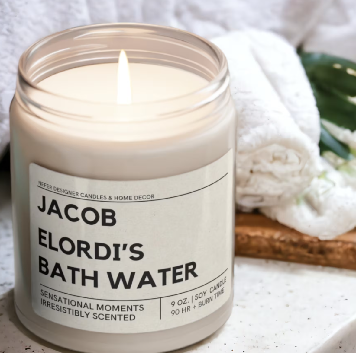 Jacob Elordi's Bath Water Candle | The Saltburn Candle | Customize Scent