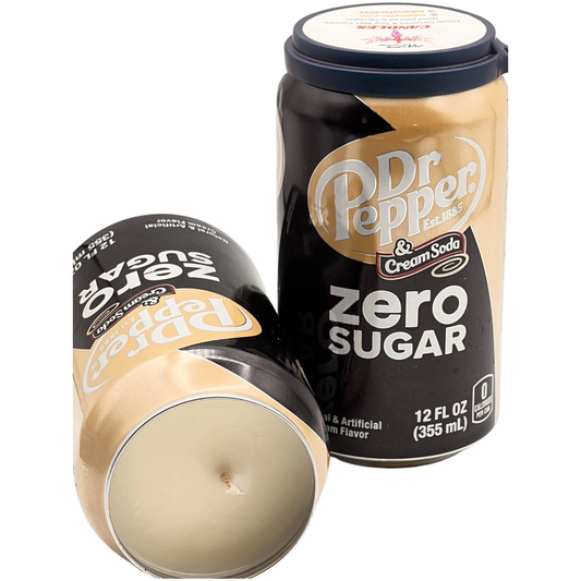 Dr Pepper Zero Sugar Creme Soda Candle | Hand Poured Soda Can Candle | 12 oz Soda-Themed