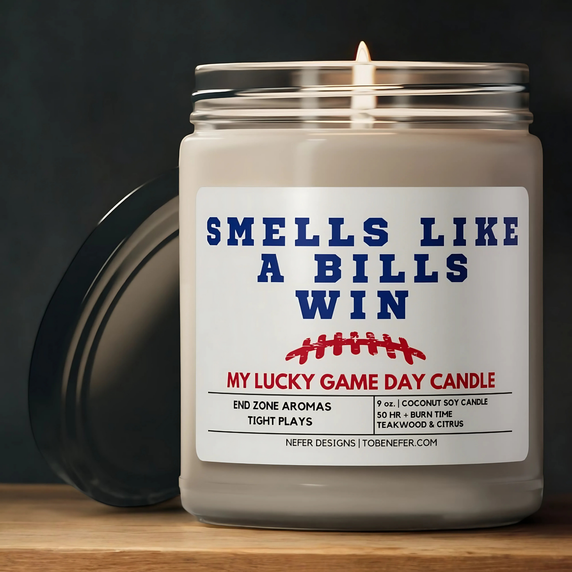 smells like a bills win my lucky game day candle 3 