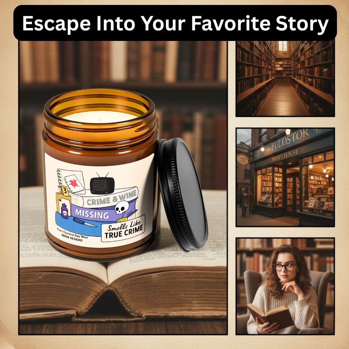 Book Lover Gift | A Mystery Candle for Readers & True Crime Fans