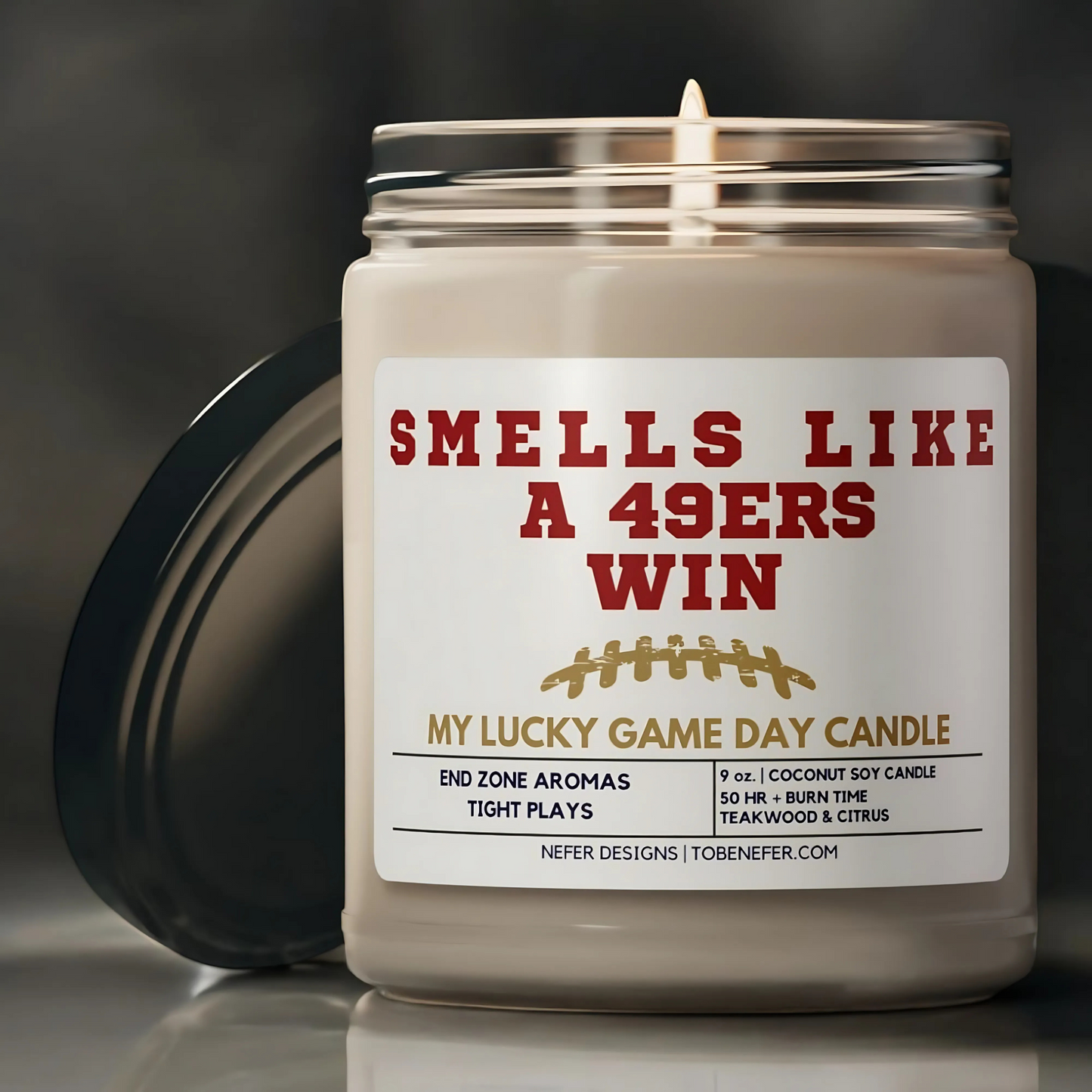 Smellslikea49erswinmyluckygamedaycandle1