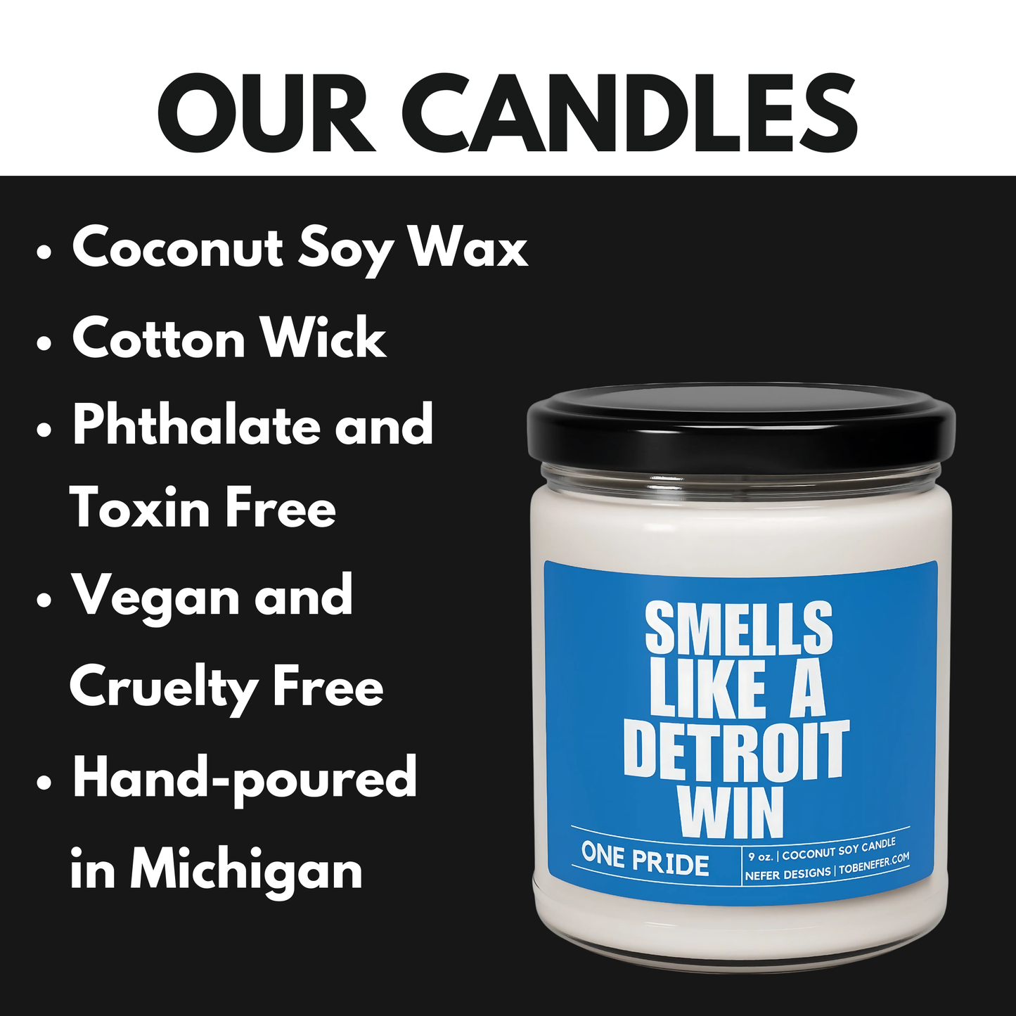 Smells Like a Detroit Win | Lucky Game Day Sports Themed Candle