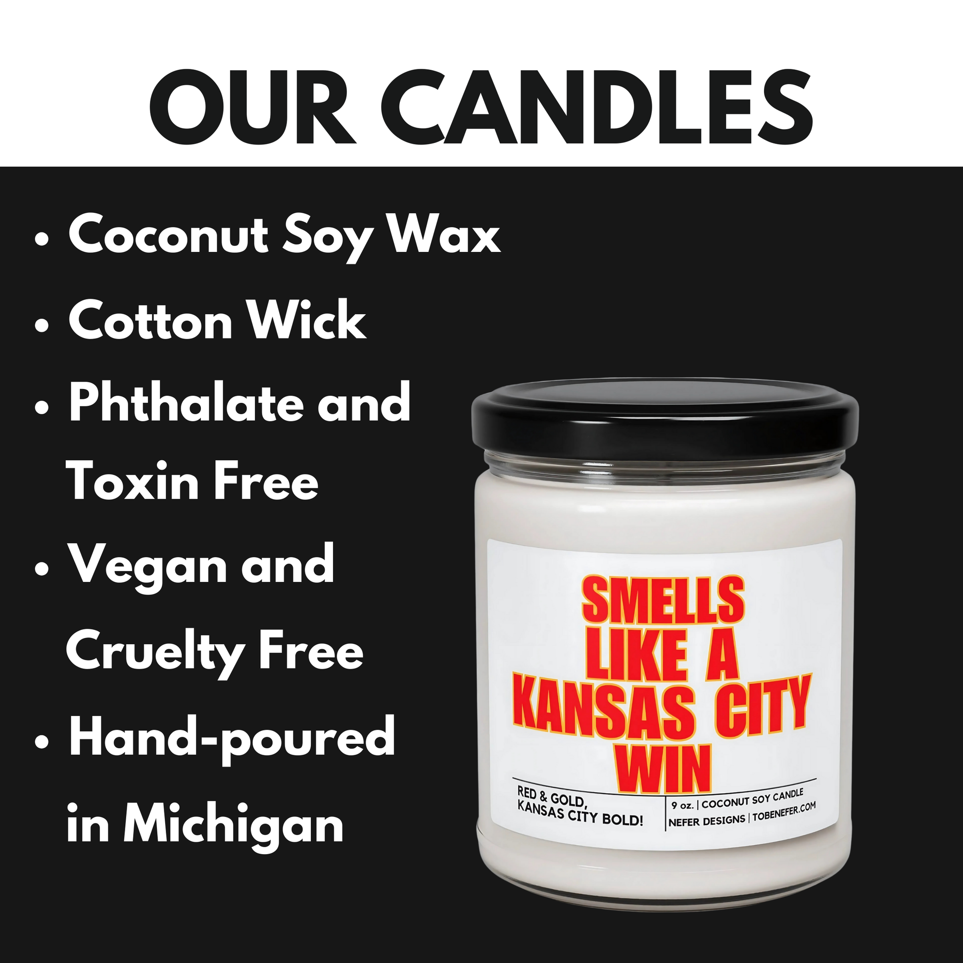 Kansas City Sports Themed Candle Gift 