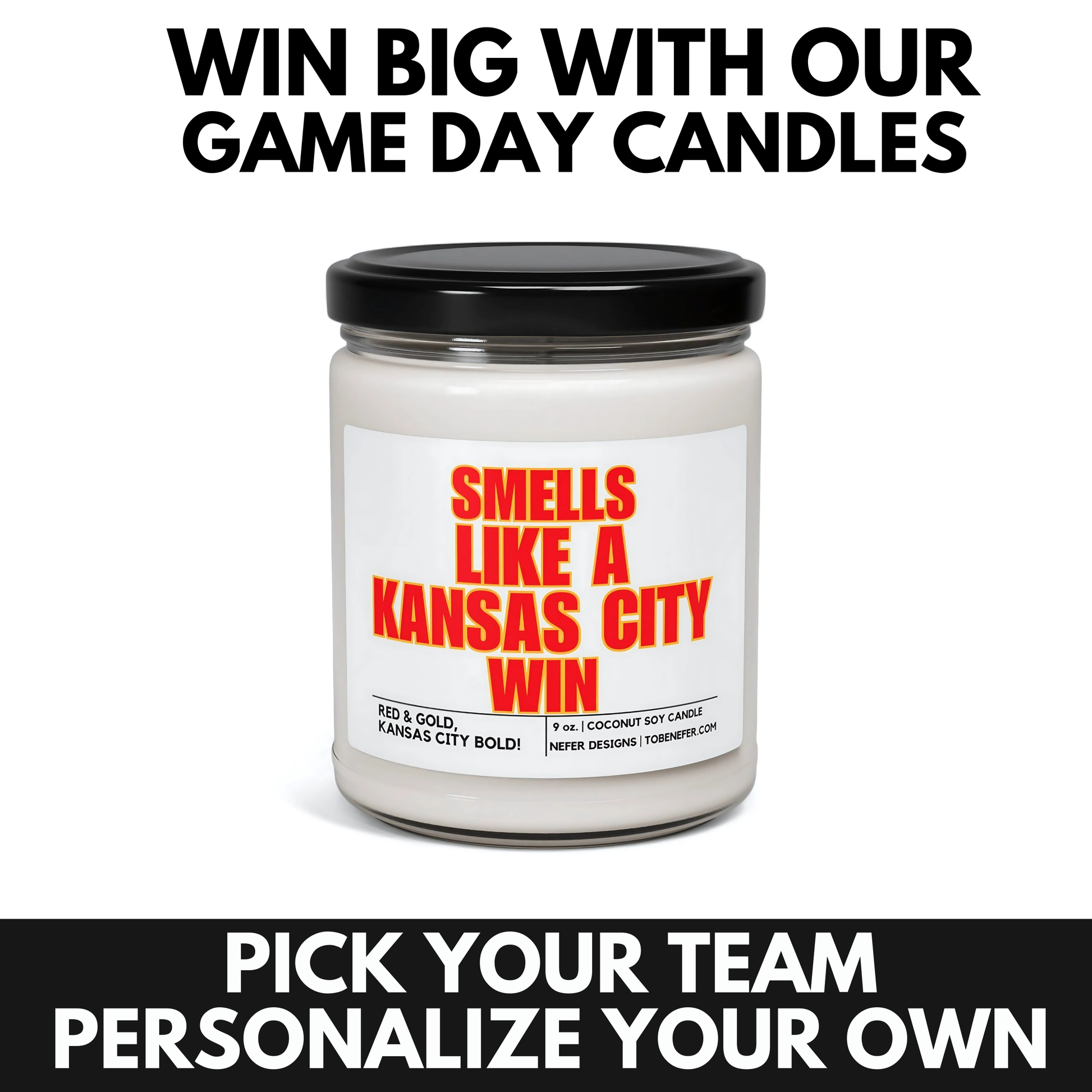 Kansas City Sports Themed Candle Gift 