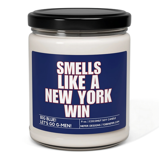 Smells Like a New York Giants Win | Lucky Game Day Sports Themed Soy Candle