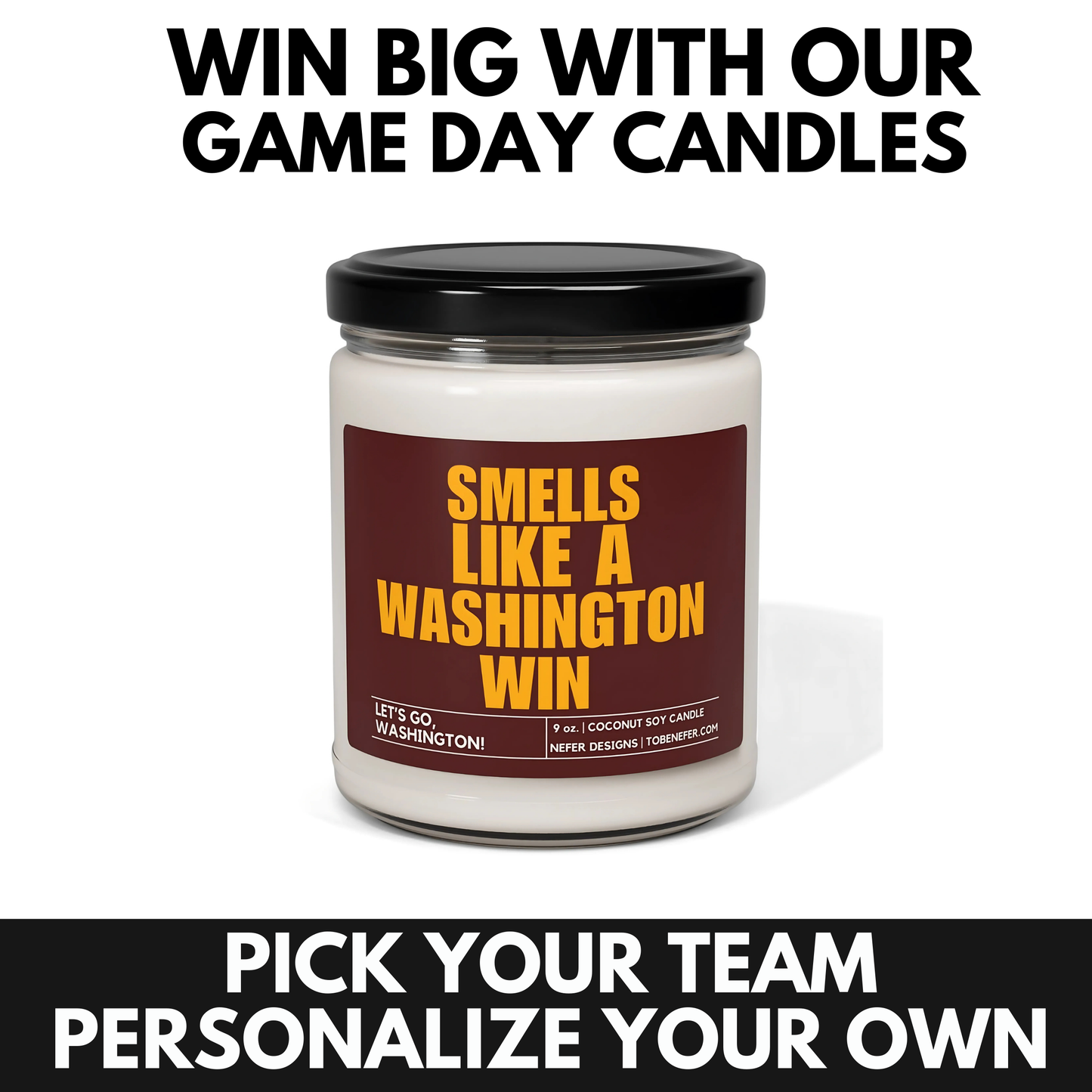 Washing DC football themed candle gift 