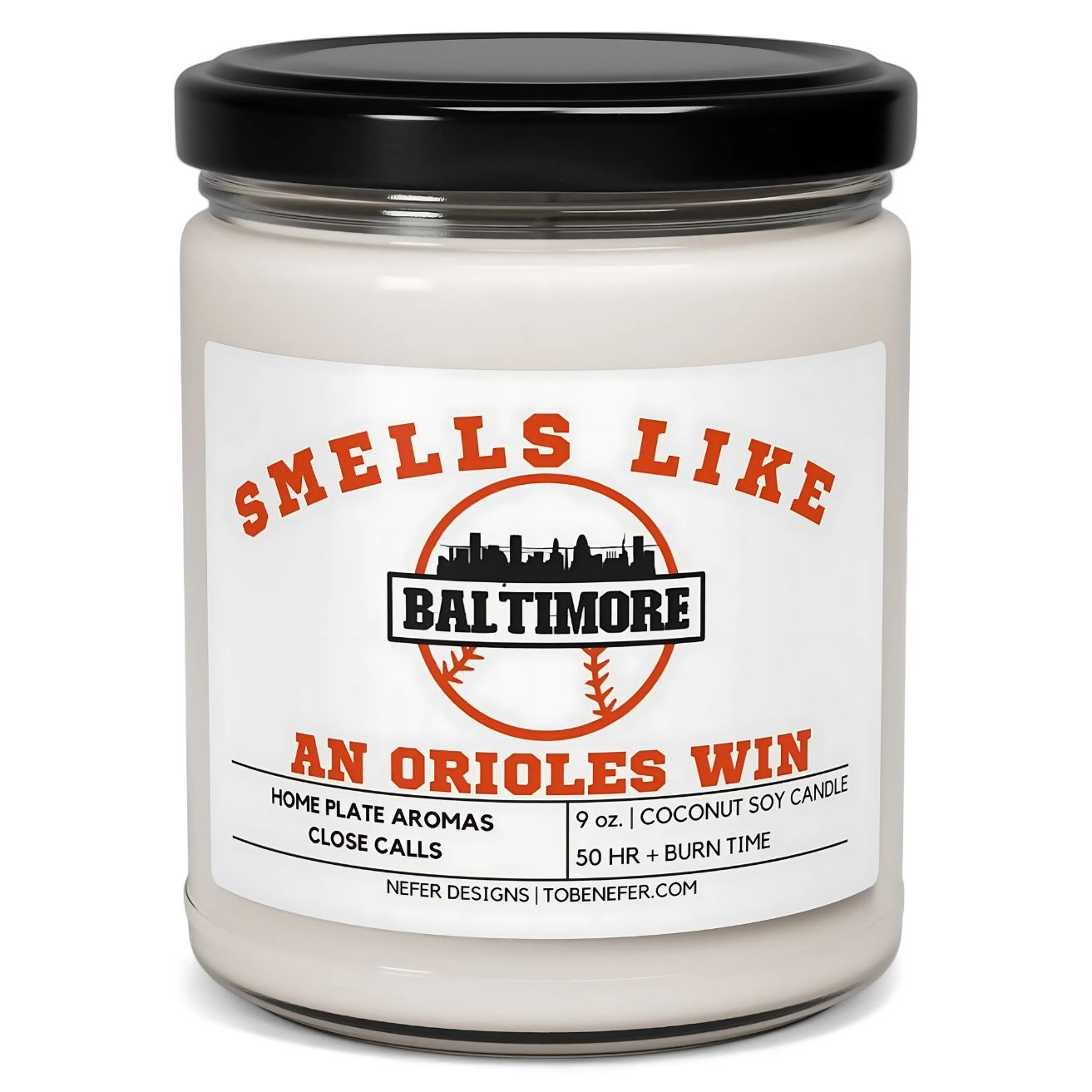 Lucky Game Day Candle Baltimore Orioles Baseball Gift