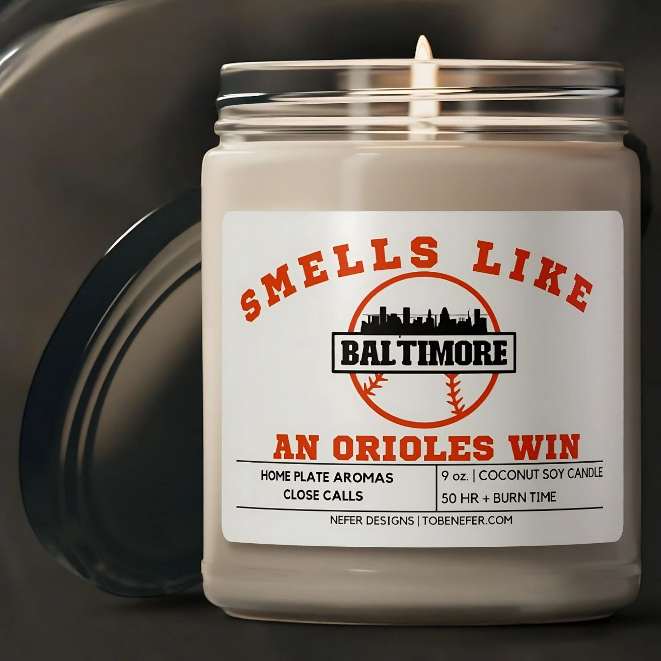 Lucky Game Day Candle Baltimore Orioles Baseball Gift 3 