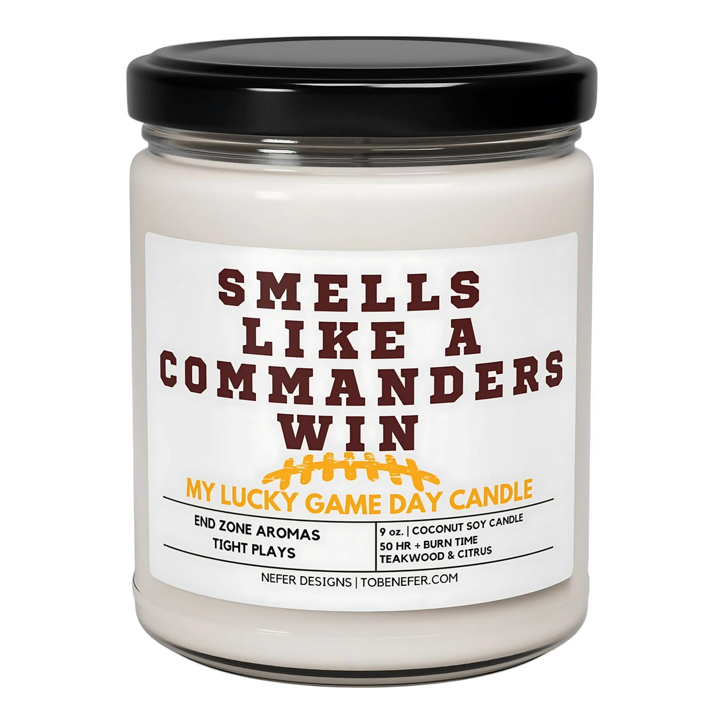 washington commanders win game day candle 1 