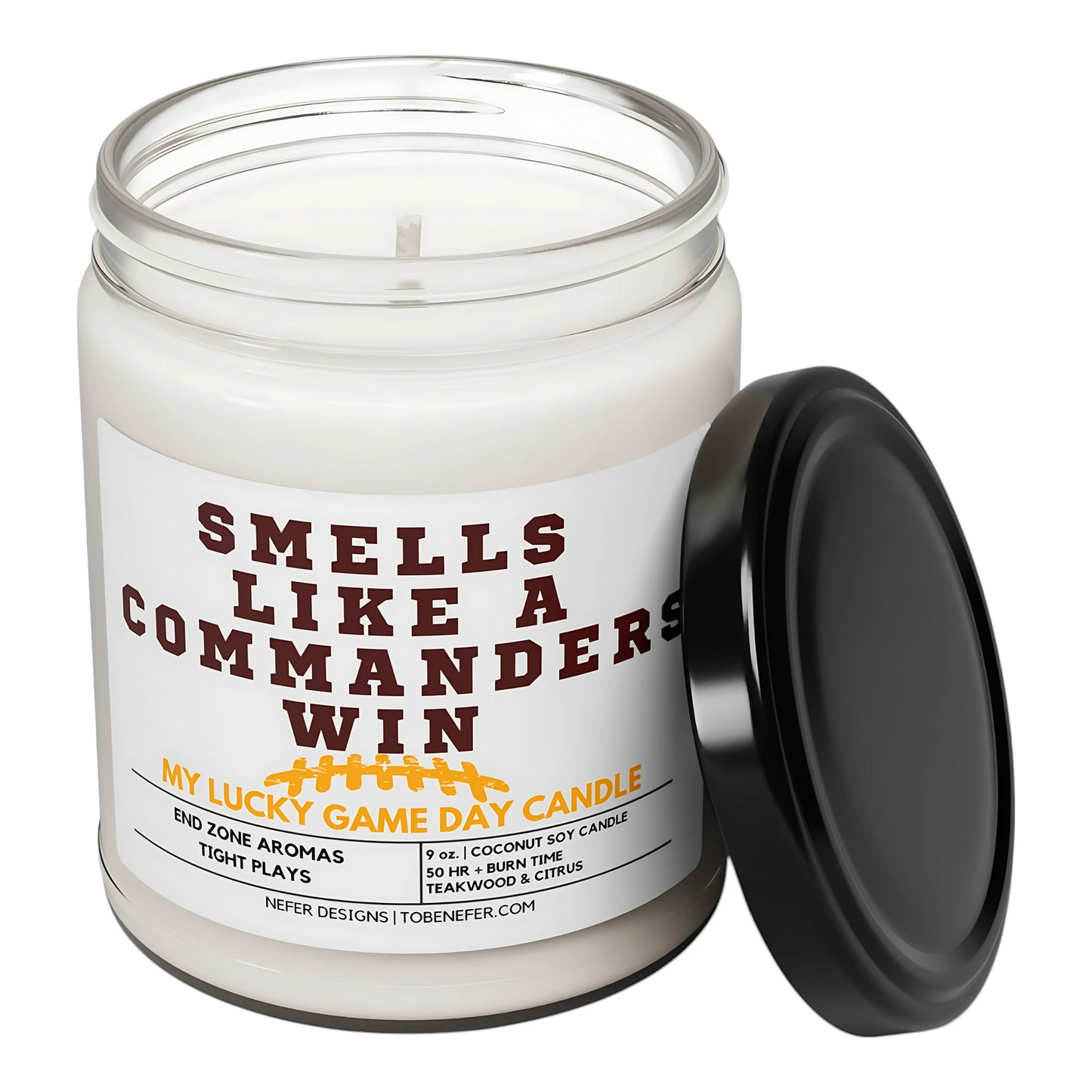 washington commanders win game day candle 2 