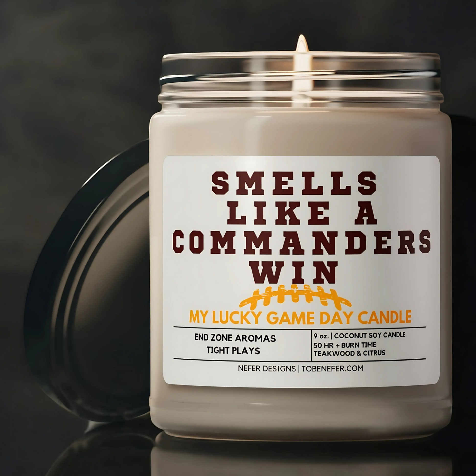 washington commanders win game day candle 3 