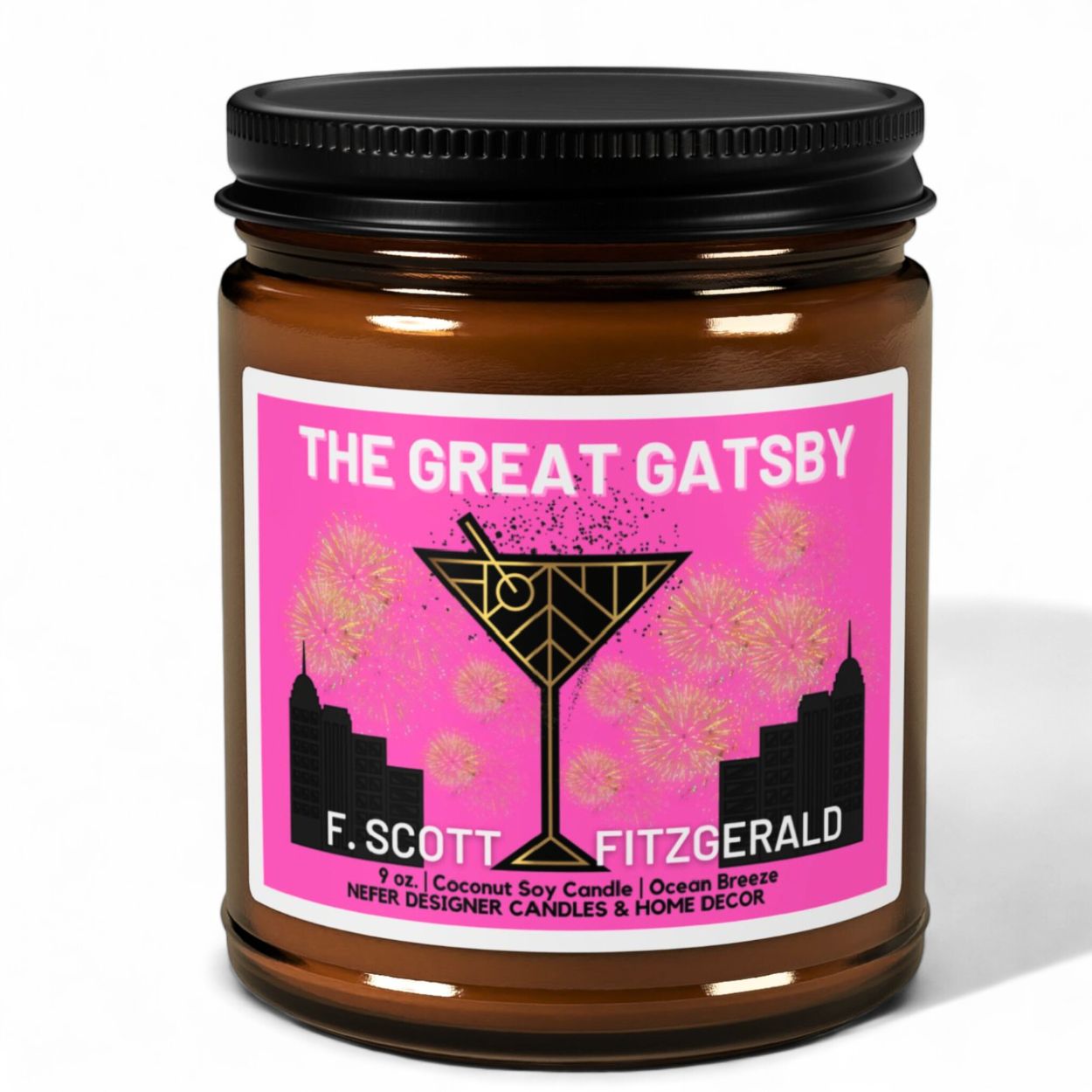 The Great Gatsby Scott Fitzgerald Book Candle | Bookish Gift for Readers