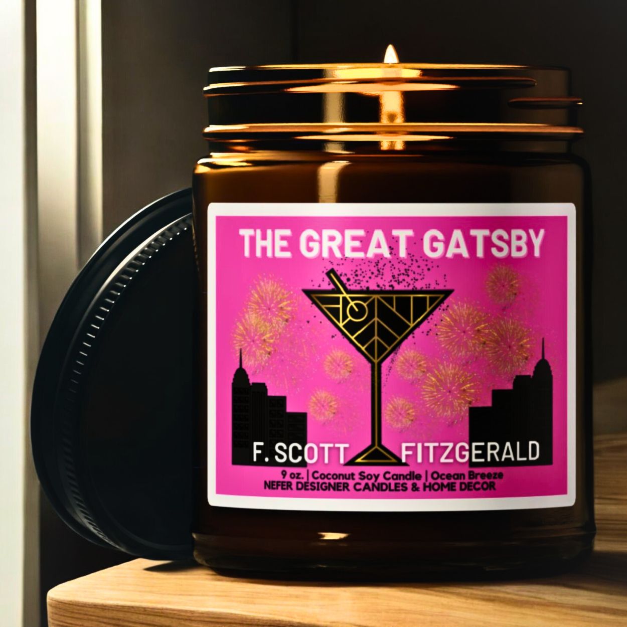 The Great Gatsby Scott Fitzgerald Book Candle | Bookish Gift for Readers